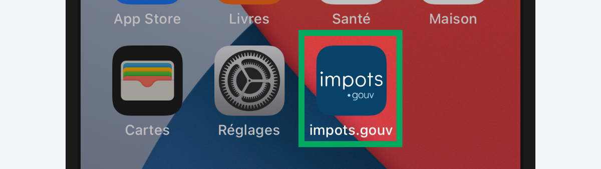 Image d’illustration présentant l'icône de l’application « impots.gouv » encadré.