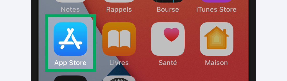Image d’illustration présentant l'icône de l’application « App Store » encadré.
