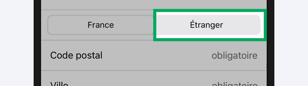 Capture d’écran partielle de l’application présentant le cadre « Modalités d’adhésion » de la page « Prélèvement mensuel ». Le bouton poussoir est en position activée.