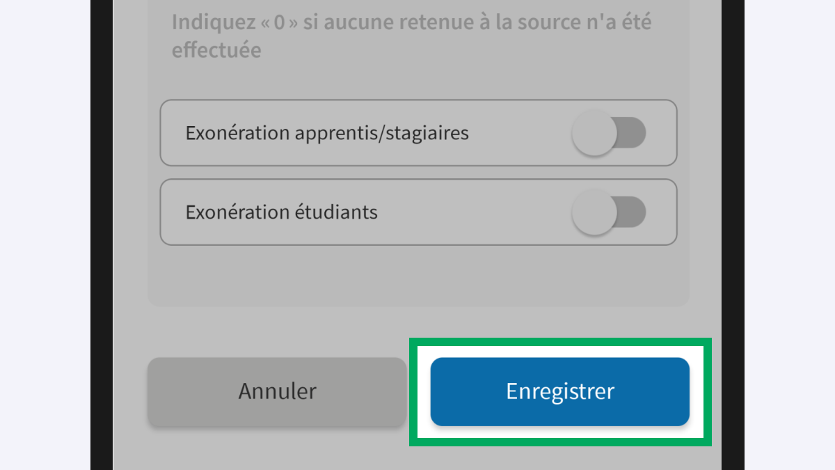 Capture d’écran partielle de l’application présentant
                                la nouvelle page « Ajouter un collecteur » qui reprend le nom et le SIRET de l'employeur dupliqué. 
                                Le bouton « Enregistrer » est encadré