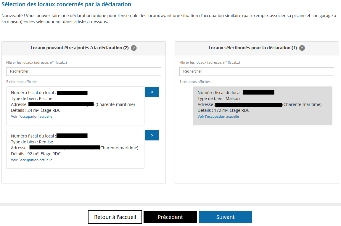 rattachement des locaux