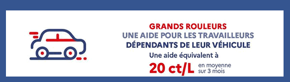 Grands rouleurs : une aide pour les travailleurs dépendants de leur véhicule équivalente à 20 centimes par litre en moyenne sur 3 mois
